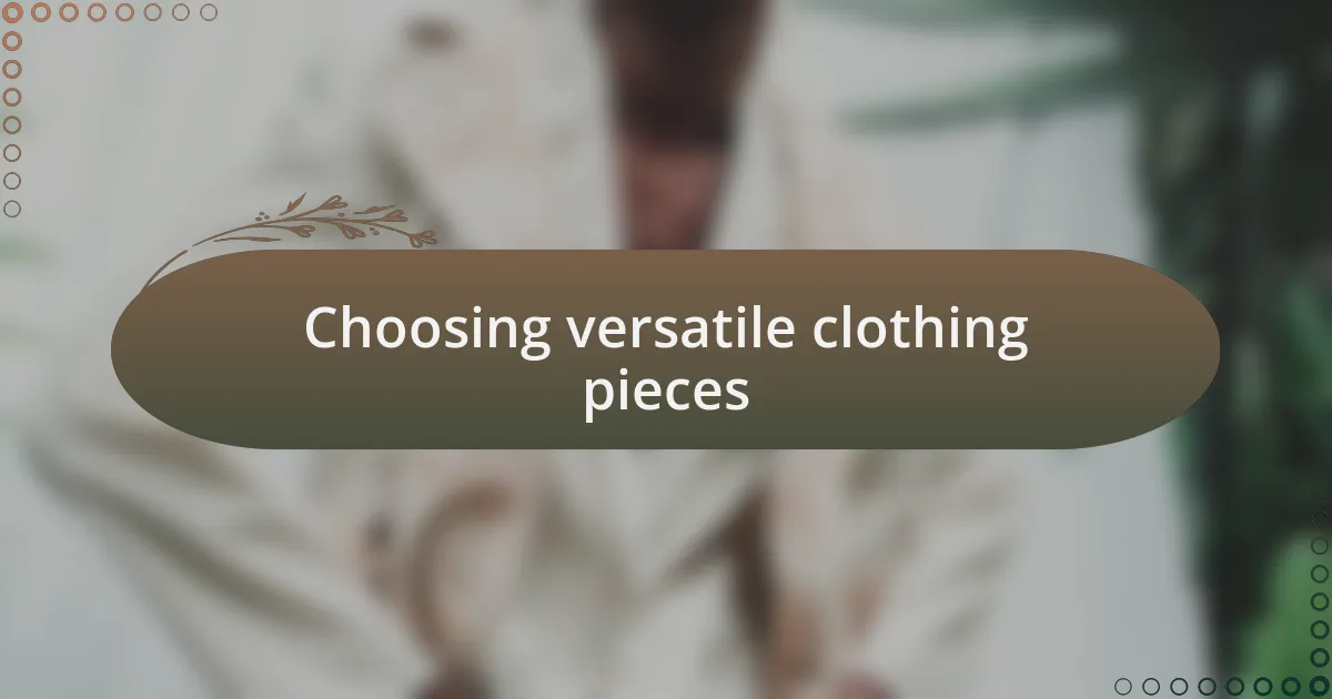 Choosing versatile clothing pieces