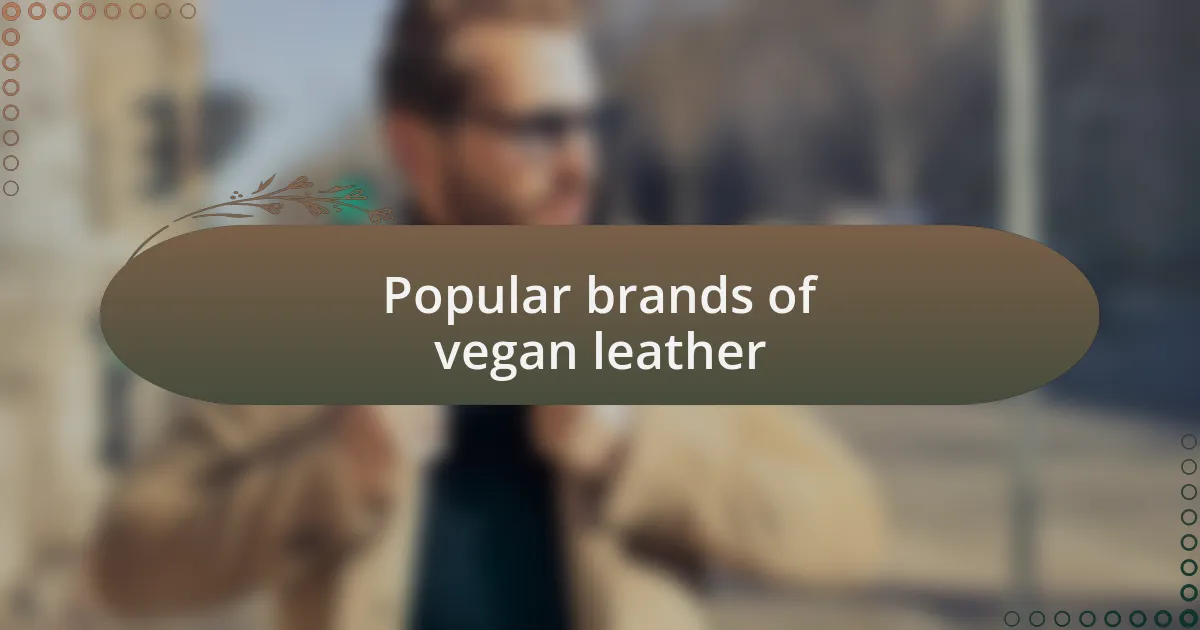 Popular brands of vegan leather